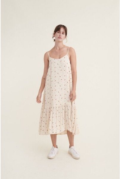 Basic Apparel Kleid NEDEL mit feinem Blätterprint