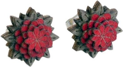 BeWooden Ohrstecker mit Holzdetails | "Red Flower" Ohrringe