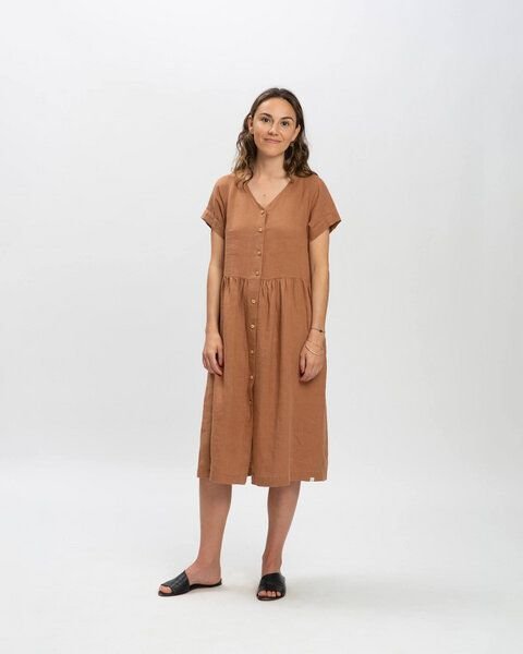 Matona Sommerkleid aus Leinen für Frauen / Linen Midi Dress