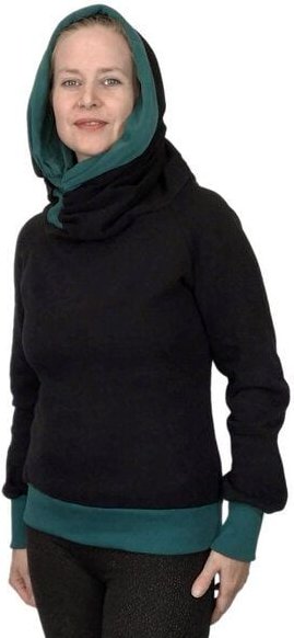 liebewicht Kapuzenpullover KapOn schwarz/grün in 2 Längen nach Wahl