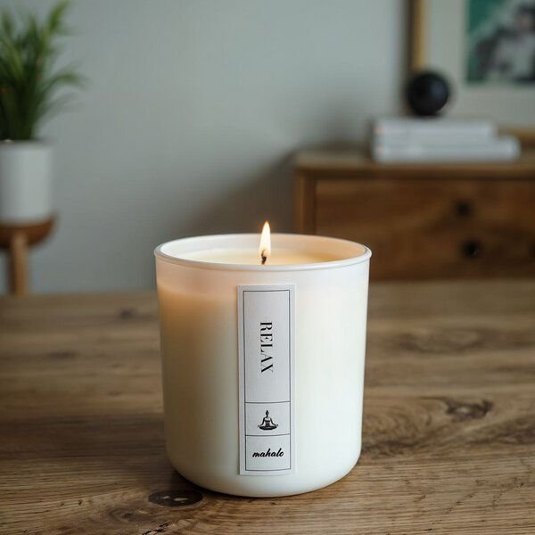 mahalo Duftkerze aus Sojawachs - RELAX - Jasmin • Maiglöckchen • Sandelholz