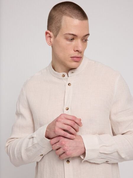 Mazine Leinenhemd mit Stehkragen (Stand Collar Linen Shirt)