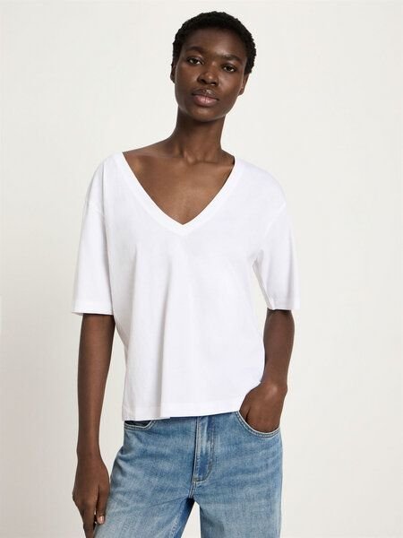 LANIUS Shirt mit V-Ausschnitt (GOTS)