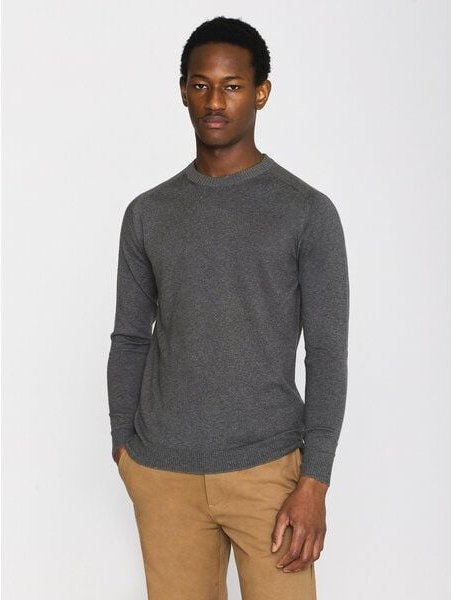 KnowledgeCotton Apparel Regular merino knit crew neck - aus Merino-Wolle