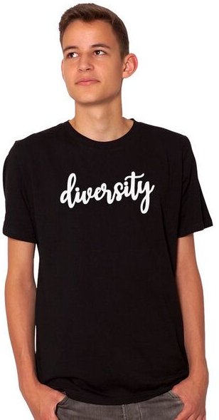 HANDGEDRUCKT "diversity" Herren T-Shirt reine Biobaumwolle (kbA)