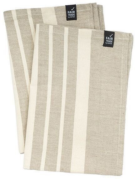 CONTIGO Fairtrade 2er-Set Geschirrtücher, fairtrade & handgewebt aus Biobaumwolle, 70 x 50 cm