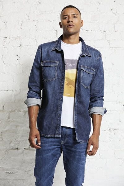 Wunderwerk Herren Jeanshemd aus Bio-Baumwolle "Heavy duty denim shirt jacket"