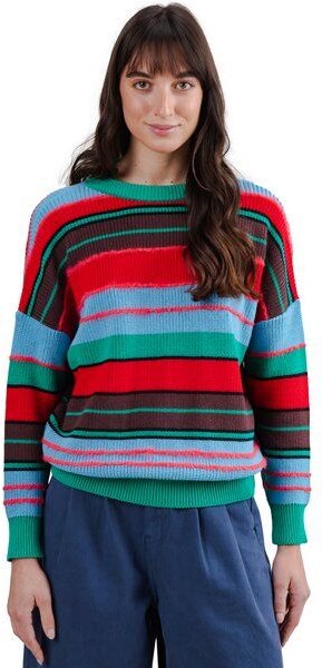 Brava Fabrics Strickpullover Batwing Multistriped