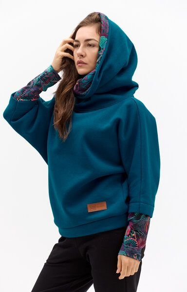 Hoodie Chillin Winter – Sweatshirt mit hohem Kragen und Kapuze – warmes Baumwolle – Farbenfroher einzigartiger Print von...