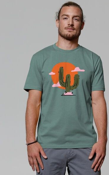 watapparel T-Shirt Unisex Kaktus im Sonnenuntergang