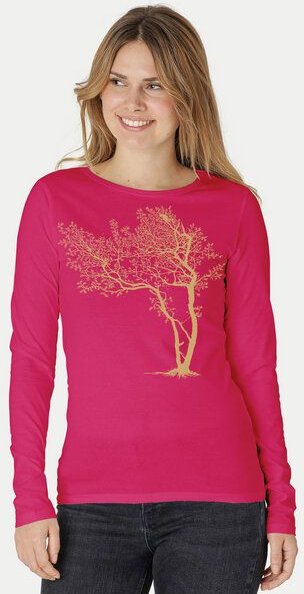 Peaces.bio - handbedruckte Biomode Bio-Damen-Langarmshirt "Fancy Tree"
