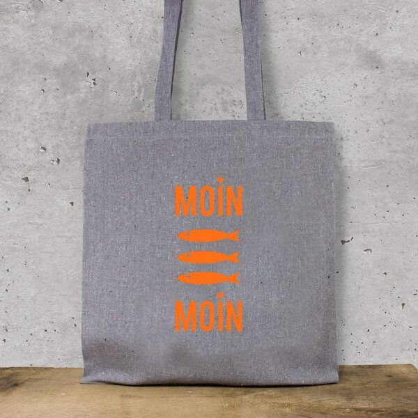 Bow & Hummingbird Baumwollbeutel "Moin Moin Fische" aus recycelter Baumwolle