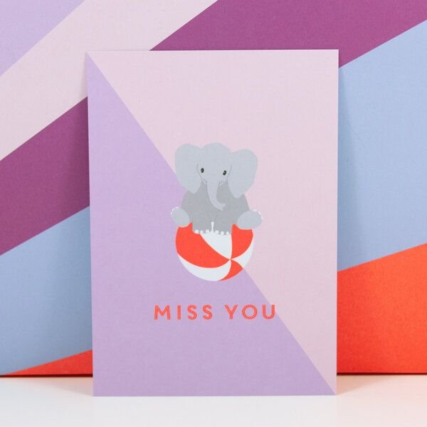 Bow & Hummingbird Postkarte Miss you