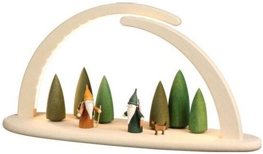 Seiffener Volkskunst eG Moderner Schibbogen Weihnachten Waldszene mit LED Beleuchtung