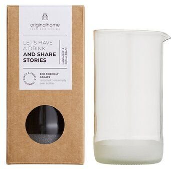 Originalhome Upcycling Bierflaschen Wasserkaraffe – stilvoll servieren, zero waste & vegan hergestellt.
