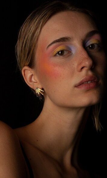 Kiwistories Ohringe LEAF SILBER Gold Vermeil und recycelt 925er Sterling Silver- nickelfrei