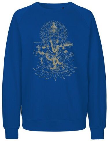 Peaces.bio - handbedruckte Biomode Bio Damen-Sweatshirt Loose Fit Ganesha