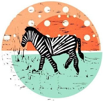 Photocircle Poster / Leinwandbild - Zebra im Sonnenuntergang