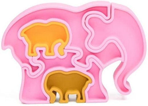 PETIKIDS Montessori-Lernspielzeug aus Silikon – 3D-Puzzle: Elefantenmutter und ihre Jungen