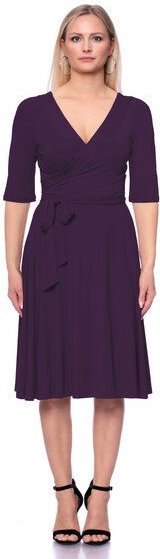 Ingoria AVA wendbares Wickelkleid 3/4 Arm mit schwingendem Rock (Uni)