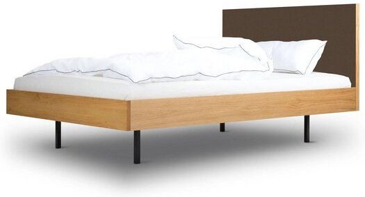 BARTMANN Unidorm Classic - Holzbett aus Eiche mit Kopfteil aus Linoleum