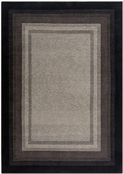 Prolana Handgefertigter Knüpf-Teppich "Fino" aus Wolle in Schwarz-Grau - versch. Größen