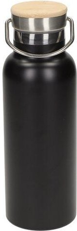 elasto Edelstahl Isolierflasche "Cascada" - Flasche mit Bambusdeckel & Griff