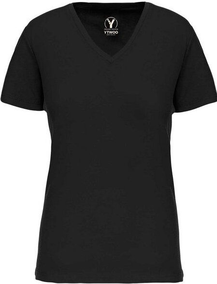 YTWOO Basic Damen T-Shirt mit V-Ausschnitt aus Bio-Baumwolle in Conversion