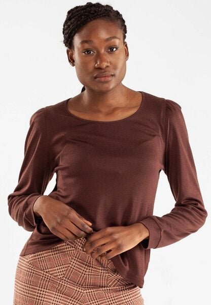 Alma & Lovis Bluse mit Ärmelraffung aus Tencel und Wolle | Wool-Ten Bluse