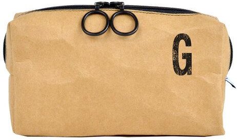 renna deluxe Waschtasche und Kosmetiktasche mit Monogramm, vegan, BRAUN