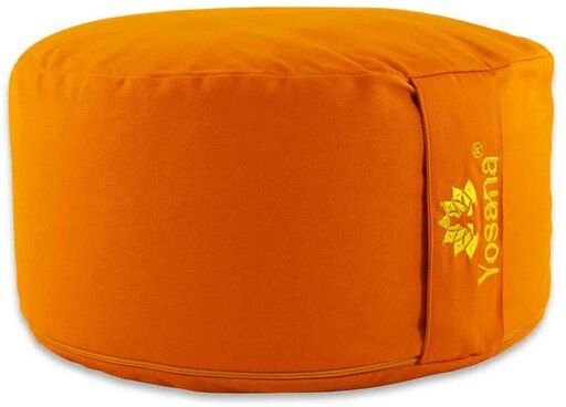 Yosana Yogakissen XL, 35cm rund, Meditationskissen mit Deutscher Bio-Dinkelspelzen Füllung