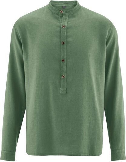 HempAge Herren Hemd mit Stehkragen/Schlupfhemd Bio-Baumwolle/Hanf