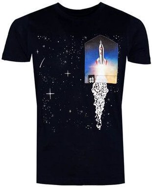 FÄDD Kinder T-Shirt Rundhals aus Bio-Baumwolle "Rakete BT" Navy Schwarz