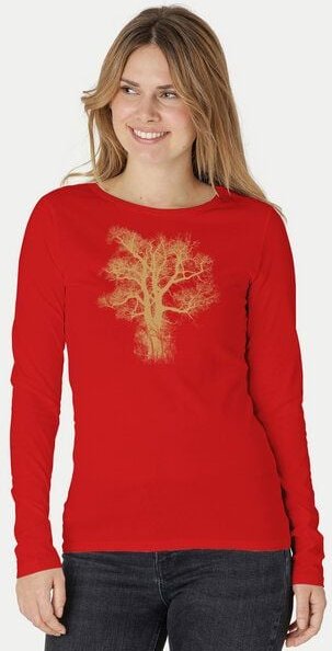 Peaces.bio - handbedruckte Biomode Bio-Damen-Langarmshirt Chestnut