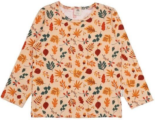 Kinder Langarmshirt GOTS-zertifiziert aus Bio-Baumwolle mit Herbstblätter-Muster – Walkiddy