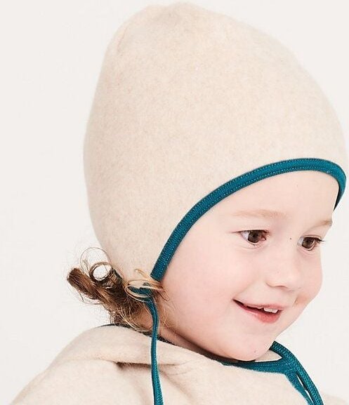 Cheeky Apple Ohren-Häubchen aus Bio-Baumwolle "Fleece Nude meliert"