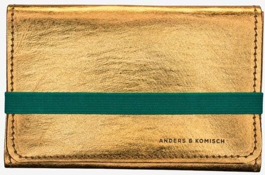 ANDERS & KOMISCH Portemonnaie Damen Mittelgroß.Schmal.Vegan - A&K KOMPAKT Gold