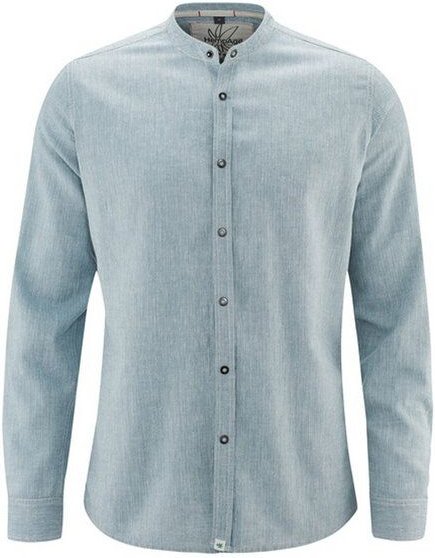 HempAge Herren Langarm Hemd Hanf/Bio-Baumwolle