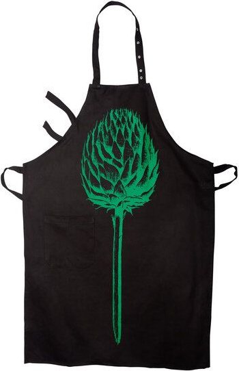 HANDGEDRUCKT "Artischocke" Latzschürze