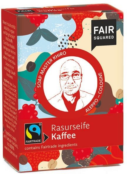 FAIR SQUARED Fairtrade Jubiläum Rasurseife Kaffee 80 g