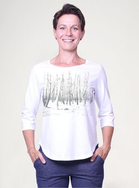 Peaces.bio - handbedruckte Biomode Dreiviertelarm-Shirt Woodland