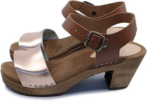 LEAH - schwedische Holz Clogs Sandale von me&myclogs - high mid heel