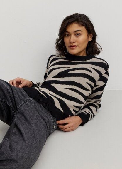 Damen Strickpullover aus Bio-Baumwolle - PISTIA ZEBRA - recolution