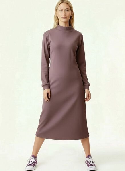 ManduTrap Langarm Midi Kleid Noana aus Bio-Baumwolle für Herbst & Winter