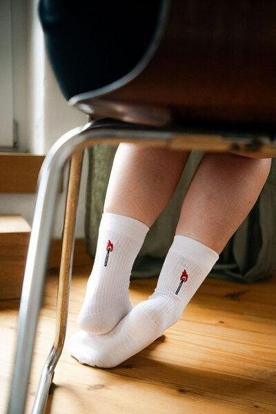 Thumbnail - Gerippte Socken Stickerei 1er Pack | von MELA | Fairtrade & GOTS zertifiziert