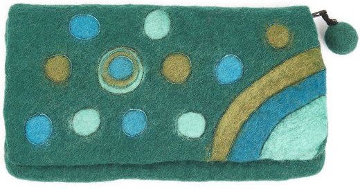 short'n'pietz handgefilztes Täschchen "Bubble" mit Reißverschluß und Stickerei