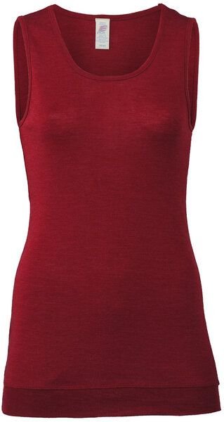 Engel natur Damen Longshirt ohne Arm Bio-Schurwolle/Seide