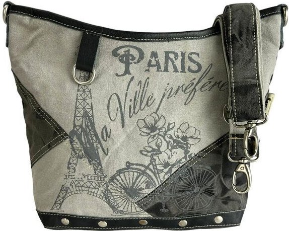 Sunsa Umhängetasche Canvas Tasche graue Vintage Schultertasche