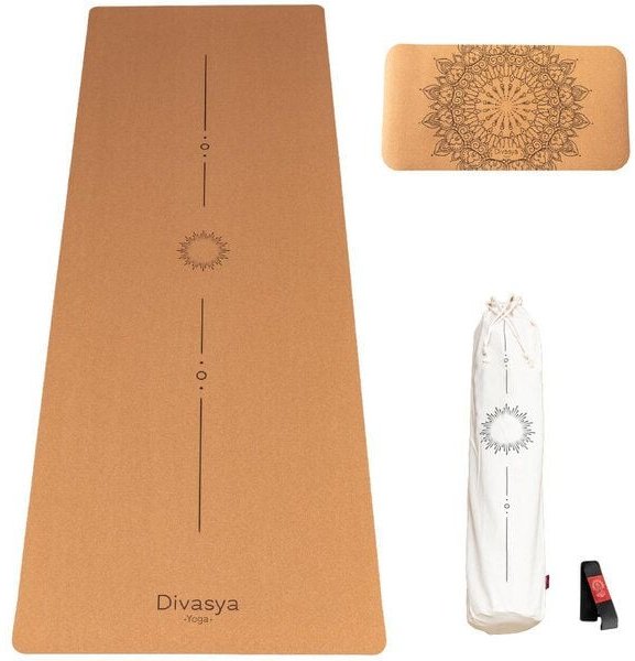 Divasya Yoga-Support-Set: Kork-Yogamatte & Yoga-Pad