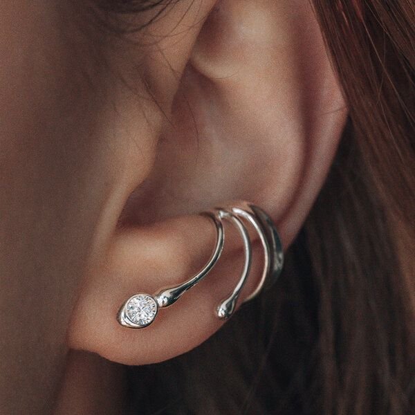 Nella & Sina Ohrring | Kleine Sina + Kristall | Silber, Gold, Rosegold Vermeil